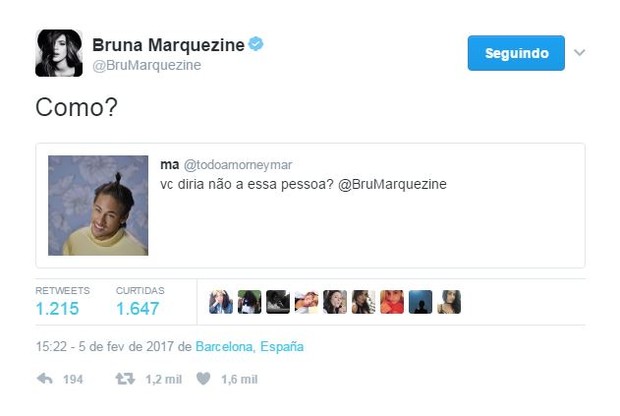 Bruna Marquezine (Foto: Reprodução/twitter)
