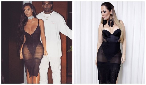 Ju Isen usou vestido inspirado em Kim Kardashian (Foto: Reprodução/Instagram | Celso Tavares / EGO)