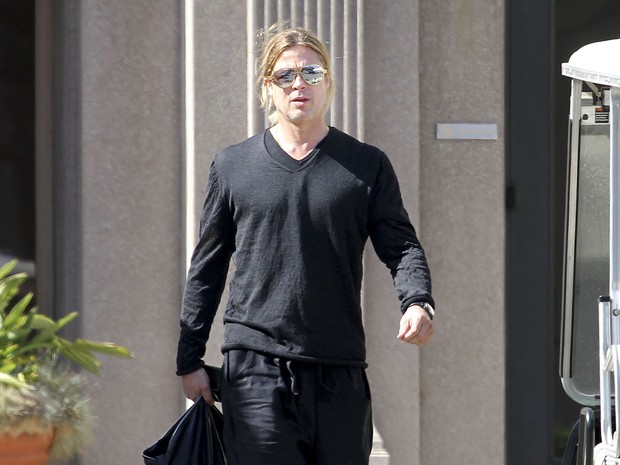 Brad Pitt em Los Angeles, nos Estados Unidos (Foto: Grosby Group/ Agência)