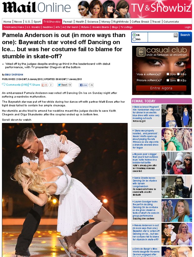 Pamela Anderson (Foto: Daily Mail/Reprodução)