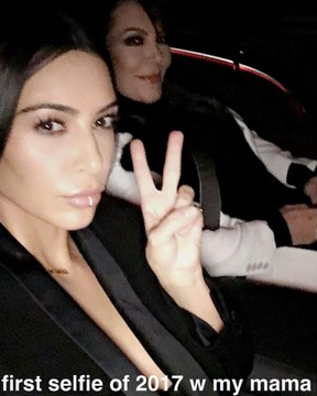 Kim Kardashian e a mãe, Kris Jenner (Foto: Snapchat/ Reprodução)