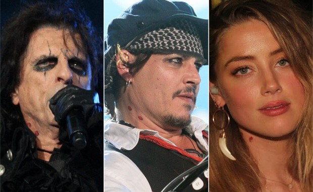 Alice Cooper, Johnny Depp e Amber Heard (Foto: Foto Rio News)