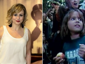 Duda Little em 2015 e em 1990 quando participou do filme Lua de Cristal (Foto: Roberto Teixeira/EGO e Reprodução/internet)