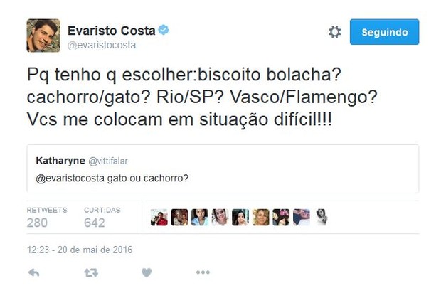 Evaristo Costa (Foto: Twitter / Reprodução)
