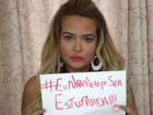 De topless, Geisy Arruda protesta contra o estupro no país