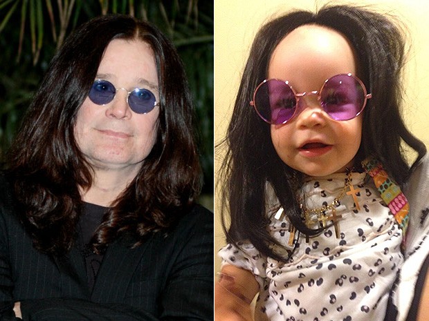 Ozzy Osbourne e a neta (Foto: Juliana Rezende/EGO e Twitter/Reprodução)