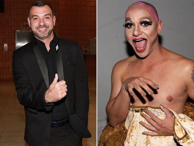 Ex-BBB Vagner Lara em março de 2015 e nos bastidores de seu show como drag queen (Foto: Celso Tavares/ EGO)