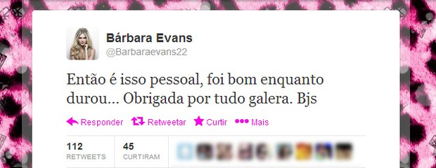 Bárbara Evans (Foto: Twitter / Reprodução)