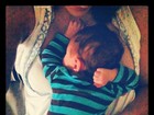 Fernanda Tavares posta foto fofa com o filho Artur, de dois meses