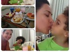 Scheila Carvalho mostra café da manhã com a filha