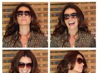 Giovanna Antonelli faz caras e bocas para divulgar sua linha de óculos