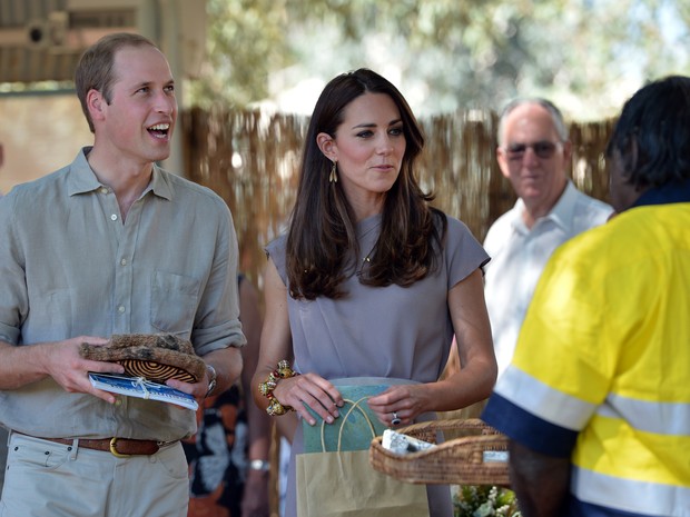 Príncipe William e Kate Middleton em Yulara, na Austrália (Foto: Saeed Khan/ AFP)