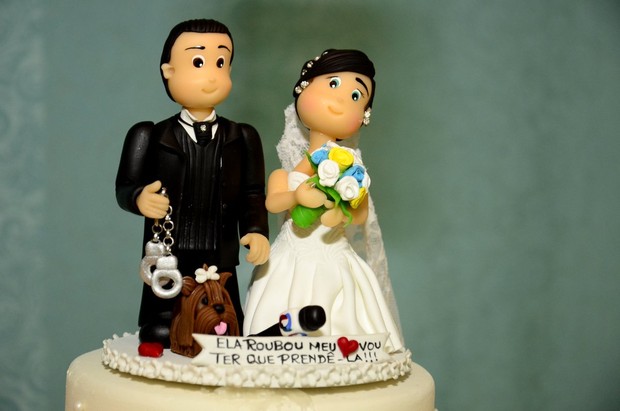 Detalhe do bolo de casamento de Luciana Picorelli (Foto: Roberto Teixeira/Ego)