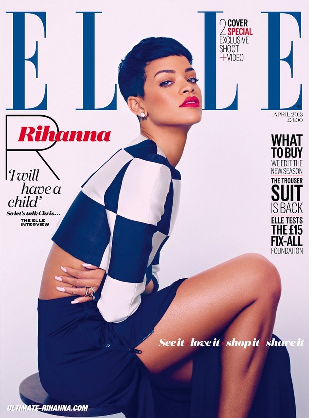 Rihanna na capa da Elle Britânica (Foto: Reprodução)