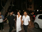 John Legend vai a restaurante com a mulher após show no Rock in Rio
