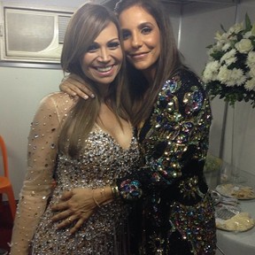 Solange Almeida e Ivete Sangalo nos bastidores de show (Foto: Instagram/ Reprodução)