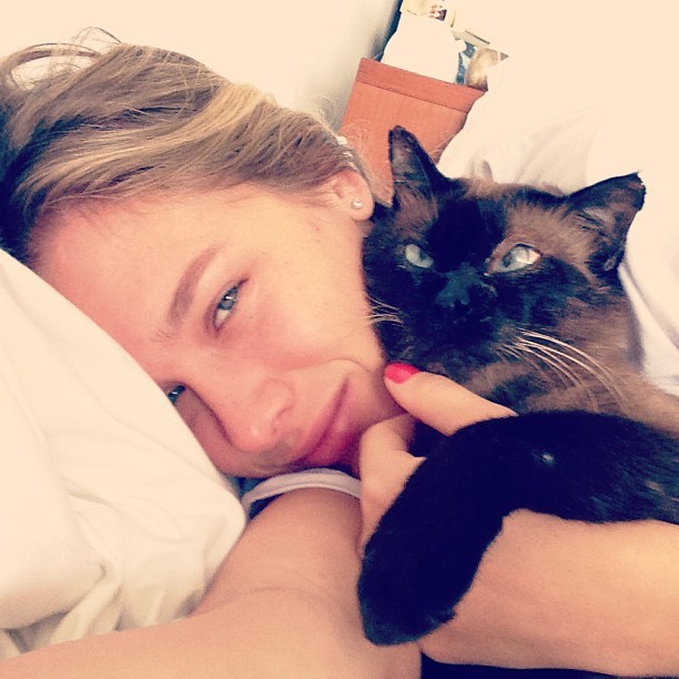 Fiorella Mattheis pota foto com o gato (Foto: Instagram / Reprodução)