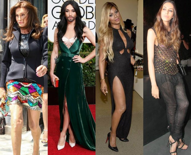 Caitlyn Jenner, Conchita Wurst, Laverne Cox e Lea T. serviram de referência para criação da primeira agência de modelos especializada em top transexuais (Foto: Getty Image e AKM)