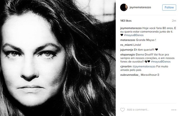 Jayme Matarazzo faz homenagem a Maysa  (Foto: Instagram / Reprodução)