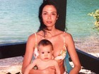 Luciana Gimenez publica foto antiga com o filho, Lucas Jagger, no colo