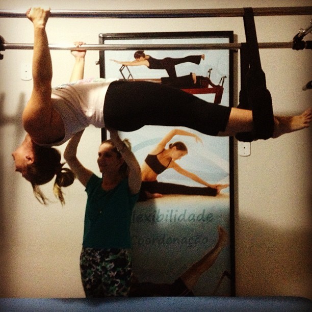 Andreia Sorvetão faz aula de pilates (Foto: Instagram)