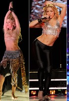 Brilhos, barriguinha de fora e muito preto: no aniversário de Shakira, confira o estilo da cantora