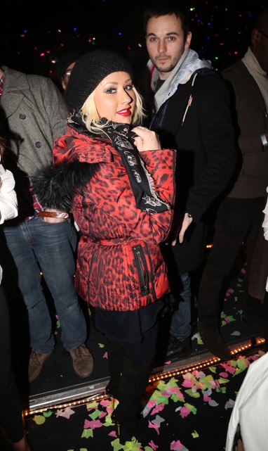 Christina Aguilera em festa de réveillon em Nova York, nos Estados Unidos (Foto: Johnny Nunez/ Getty Images/ Agência)