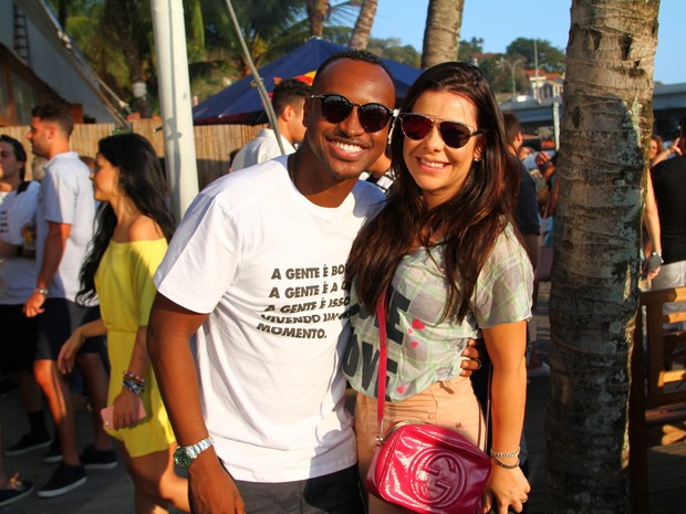 Thiaguinho e Fernanda Souza em festa na Zona Oeste do Rio (Foto: Anderson Borde/ Ag. News)