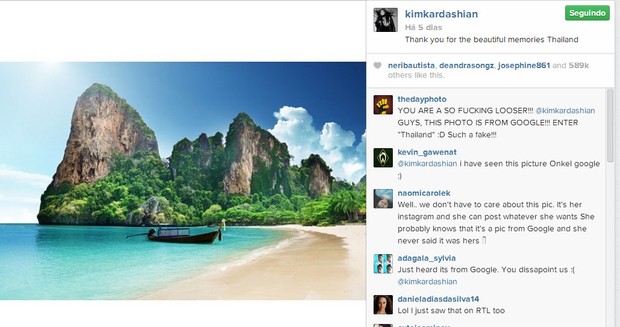 Kim Kardashian: foto não foi feita por ela (Foto: Reprodução/Instagram)