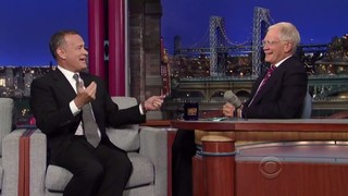 Tom Hanks no programa Late Show with David Letterman (Foto: Video/Reprodução)