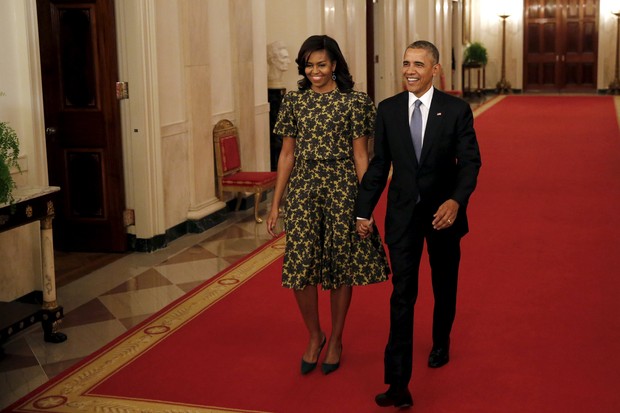 Barack Obama e a primeira dama Michelle Obama (Foto: REUTERS/Carlos Barria)