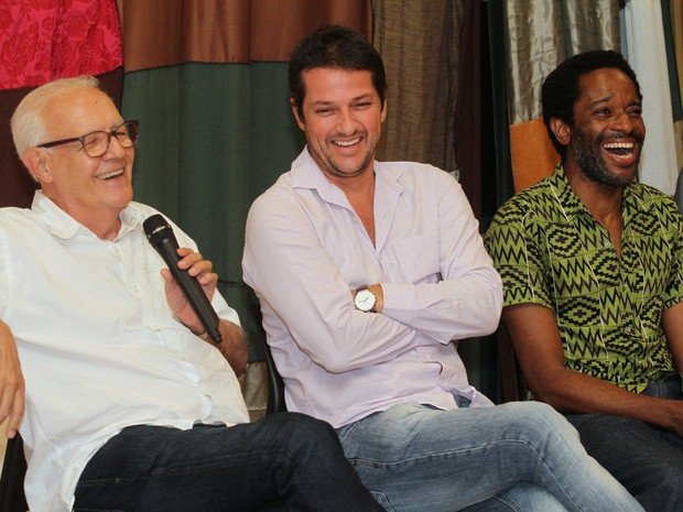 Marcelo Serrado, Marcelo Serrado e  Flávio Bauraqui, em entrevista coletiva de ‘Alexandre e outros heróis’ no Rio (Foto: Anderson Borde/ Ag. News)