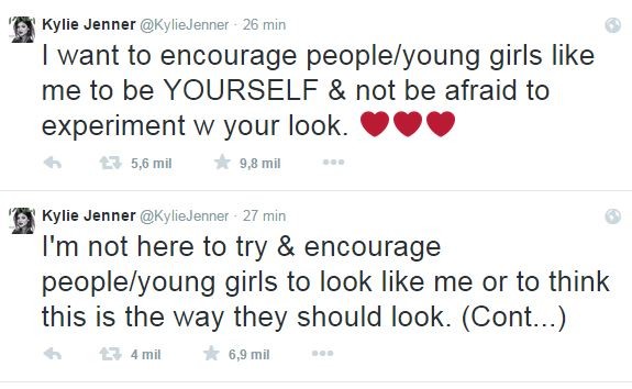 Kylie Jenner faz alerta após polêmica para aumentar volume dos lábios em rede social (Foto: Divulgação do Twitter)