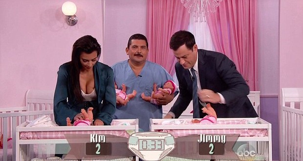 Kim Kardashian no programa Jimmy Kimmel Live! (Foto: Video/Reprodução)