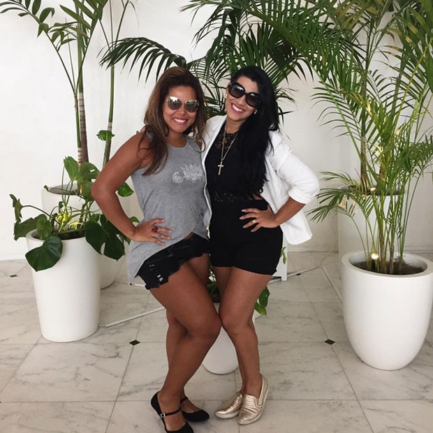 Mulher Moranguinho e Mulher Jaca se reencontram em Miami, nos Estados Unidos (Foto: Instagram/ Reprodução)