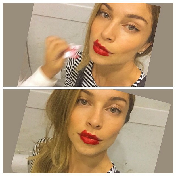 Grazi Massafera é maquiada pela filha (Foto: Reprodução/Instagram)