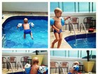 Mãe do filho de Neymar mostra garoto se divertindo na piscina