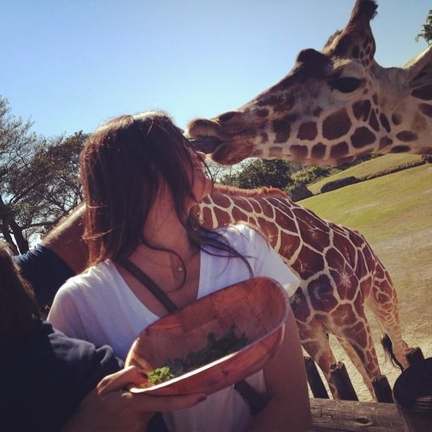 Isabella Fiorentino e girafa (Foto: Instagram / Reprodução)