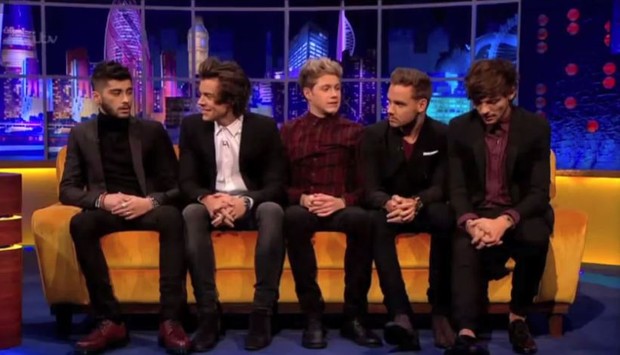 One Direction no programa de Jonathan Ross (Foto: Video/Reprodução)