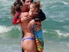 Mario Frias curte dia em família na praia da Barra da Tijuca
