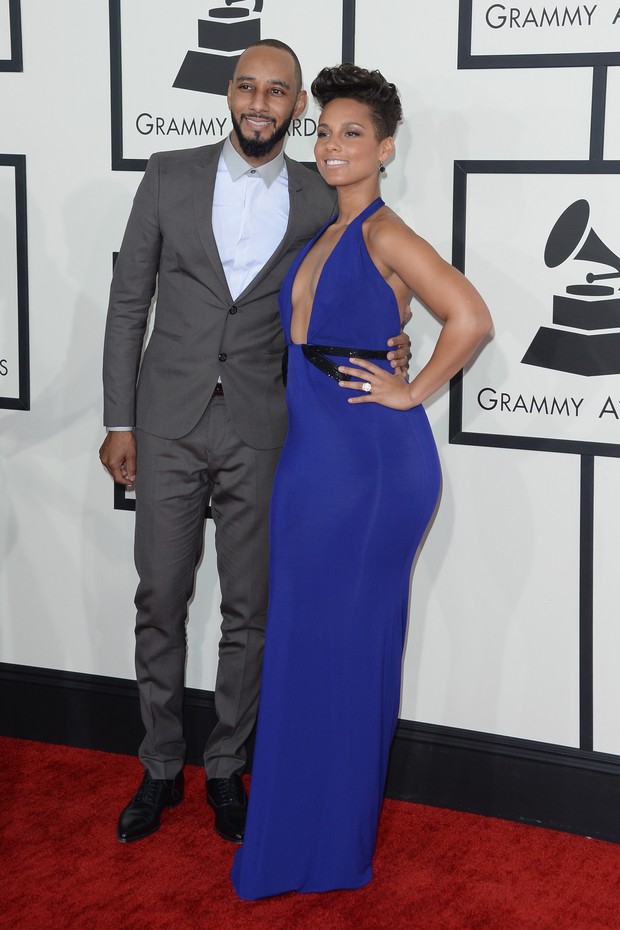 Alicia Keys e Swizz Beatz no Grammy Awards (Foto: AFP)