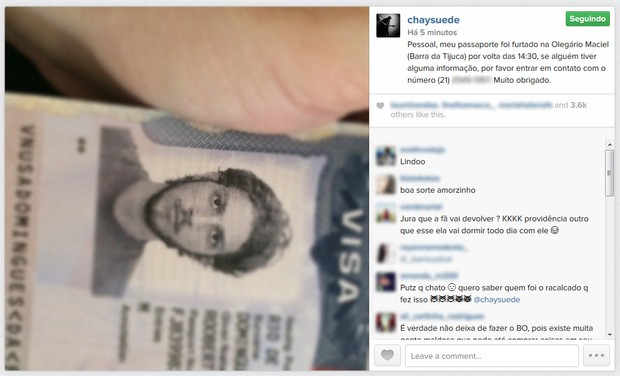 Chay Suede (Foto: Instagram / Reprodução)