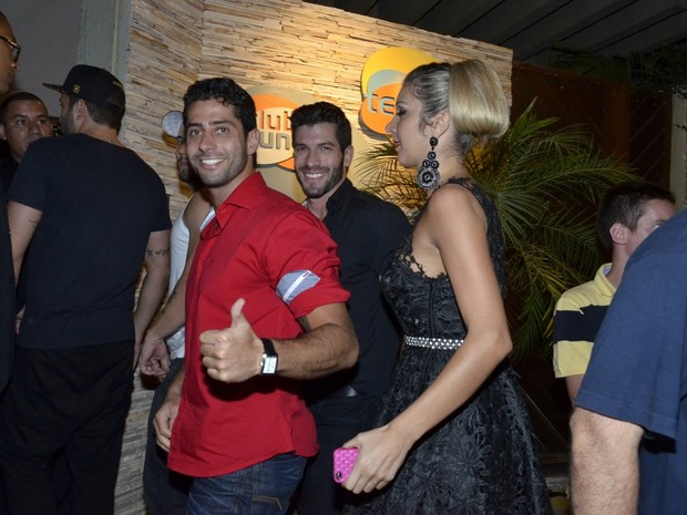 Ex-BBBs Marcelo, Roni e Tatiele Polyana em festa no Rio (Foto: Roberto Teixeira/ EGO)