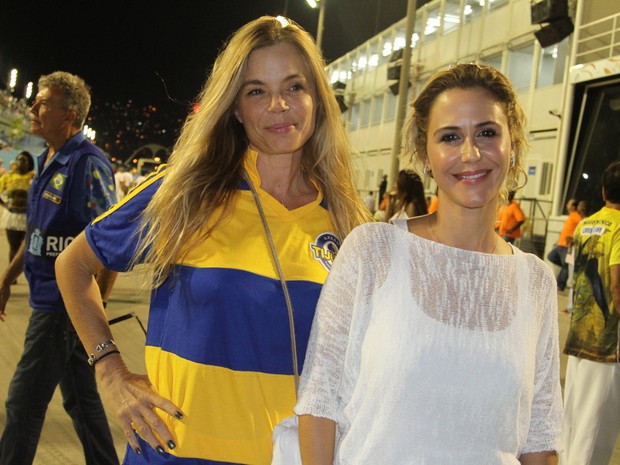 Alexia Dechamps e Guilhermina Guinle em ensaio técnico da Unidos da Tijuca na Marquês de Sapucaí, no Centro do Rio (Foto: Anderson Borde/ Ag. News)