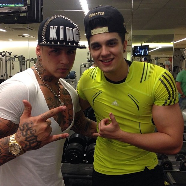 Lorenzo Carvalho e Luan Santana malham juntos (Foto: Instagram/ Reprodução)