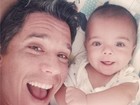 Márcio Garcia faz selfie com o filho caçula João: 'Bom domingo, galera'