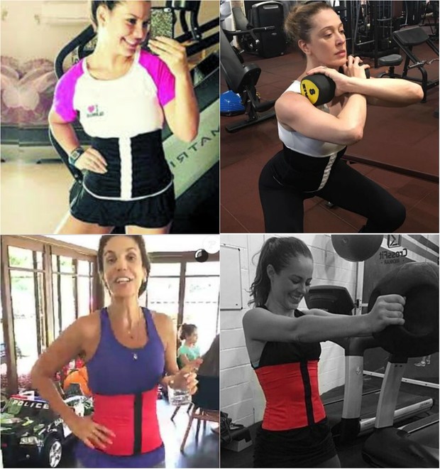 Fernanda Souza, Claudia Raia, Ivete Sangalo e  Paolla Oliveira também usam cinta modeladora na hora de malhar (Foto: Reprodução do Instagram)