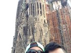Neymar visita a Sagrada Família em Barcelona