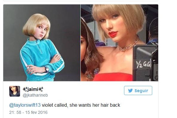 Novo visual de Taylor Swift no Grammy vira meme (Foto: Reprodução/Twitter)