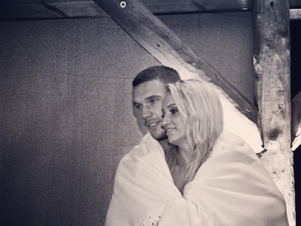 Lukas Podolski com a mulher, Monika (Foto: Reprodução/Instagram)